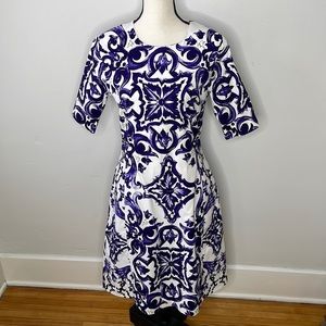 Samantha Sung Floral Print Midi dress